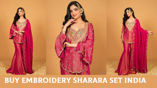 Buy Embroidery Sharara Set India