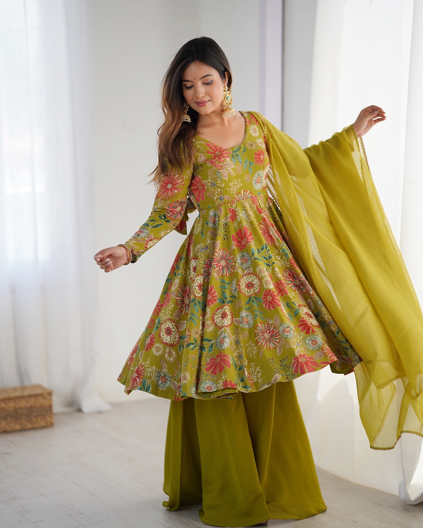 HEAVY PURE SOFT ROMANSILK CHANDERI DISCHARGE PRINT FABRIC