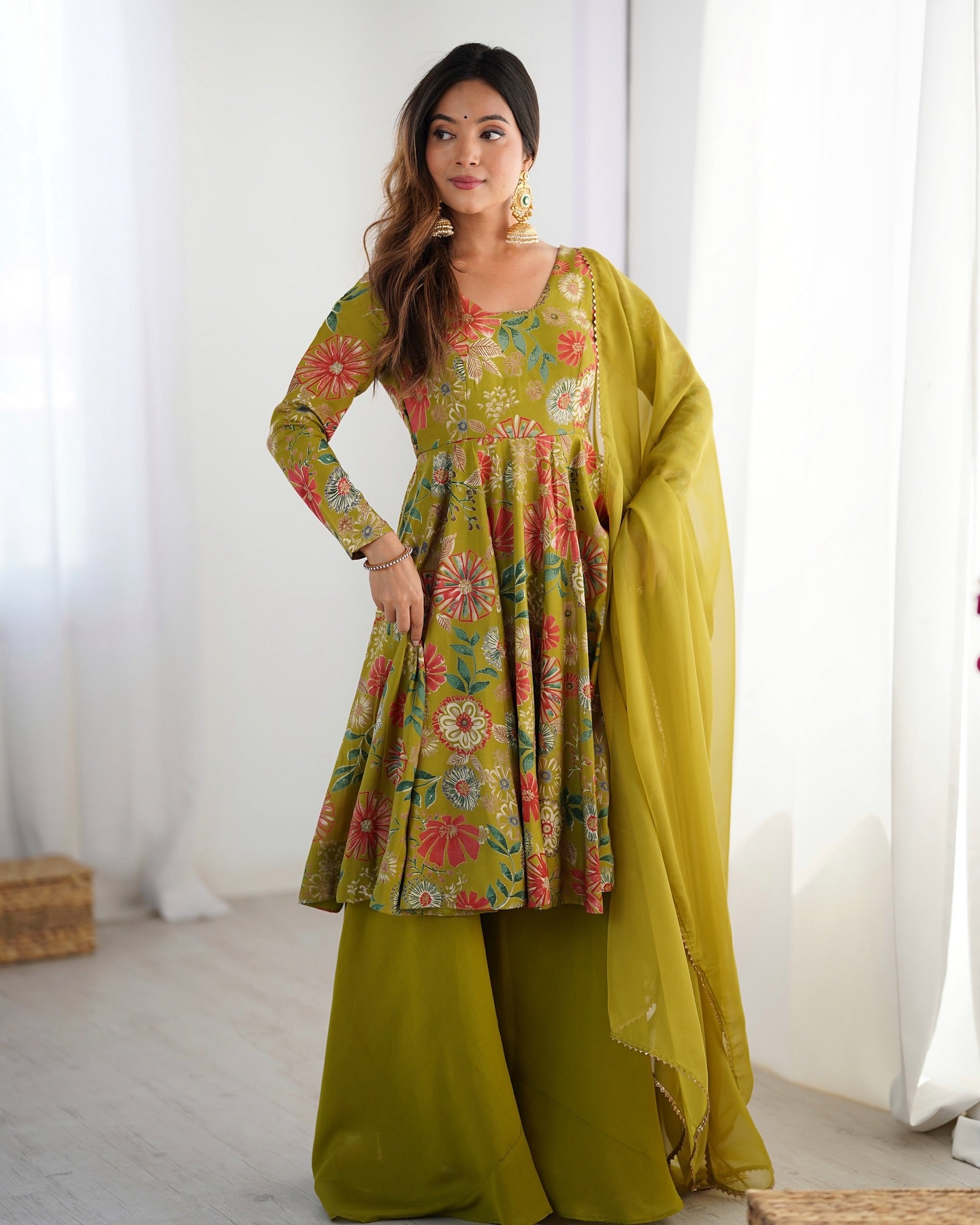 HEAVY PURE SOFT ROMANSILK CHANDERI DISCHARGE PRINT FABRIC