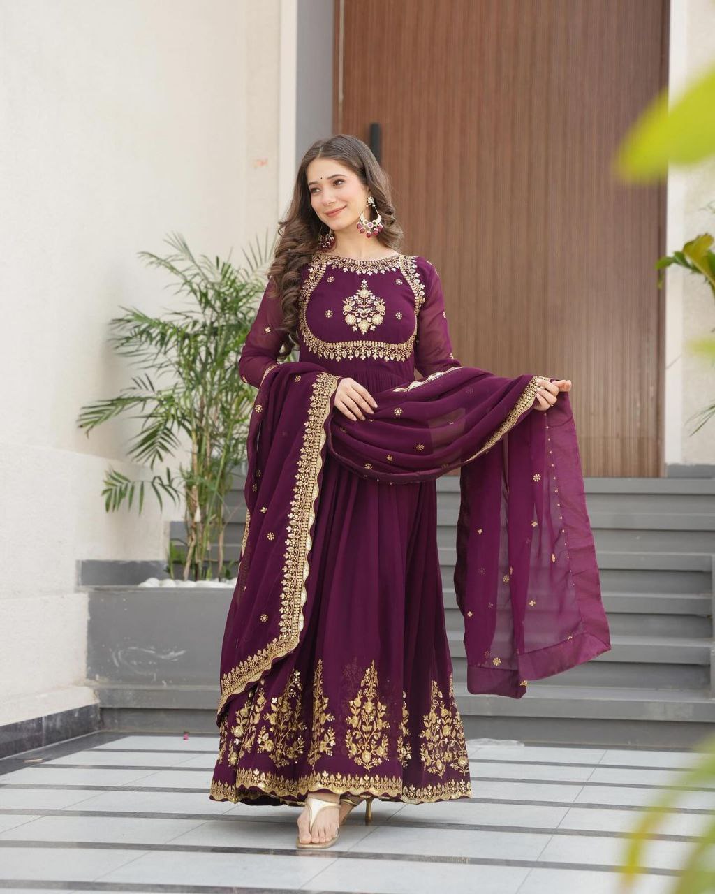 Designer Party Gown and Dupatta