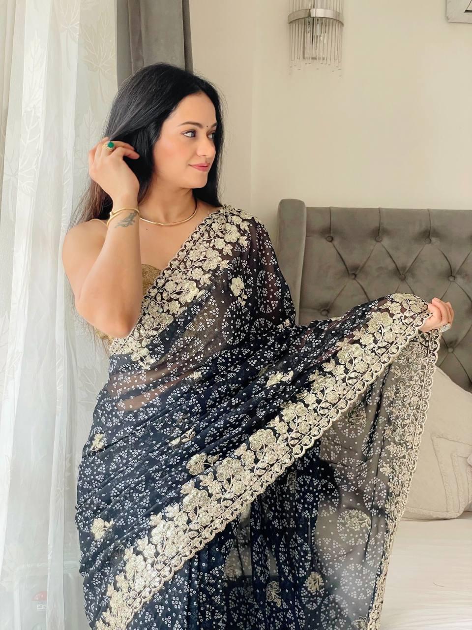 Buy Party Wear Blue Saree for Women