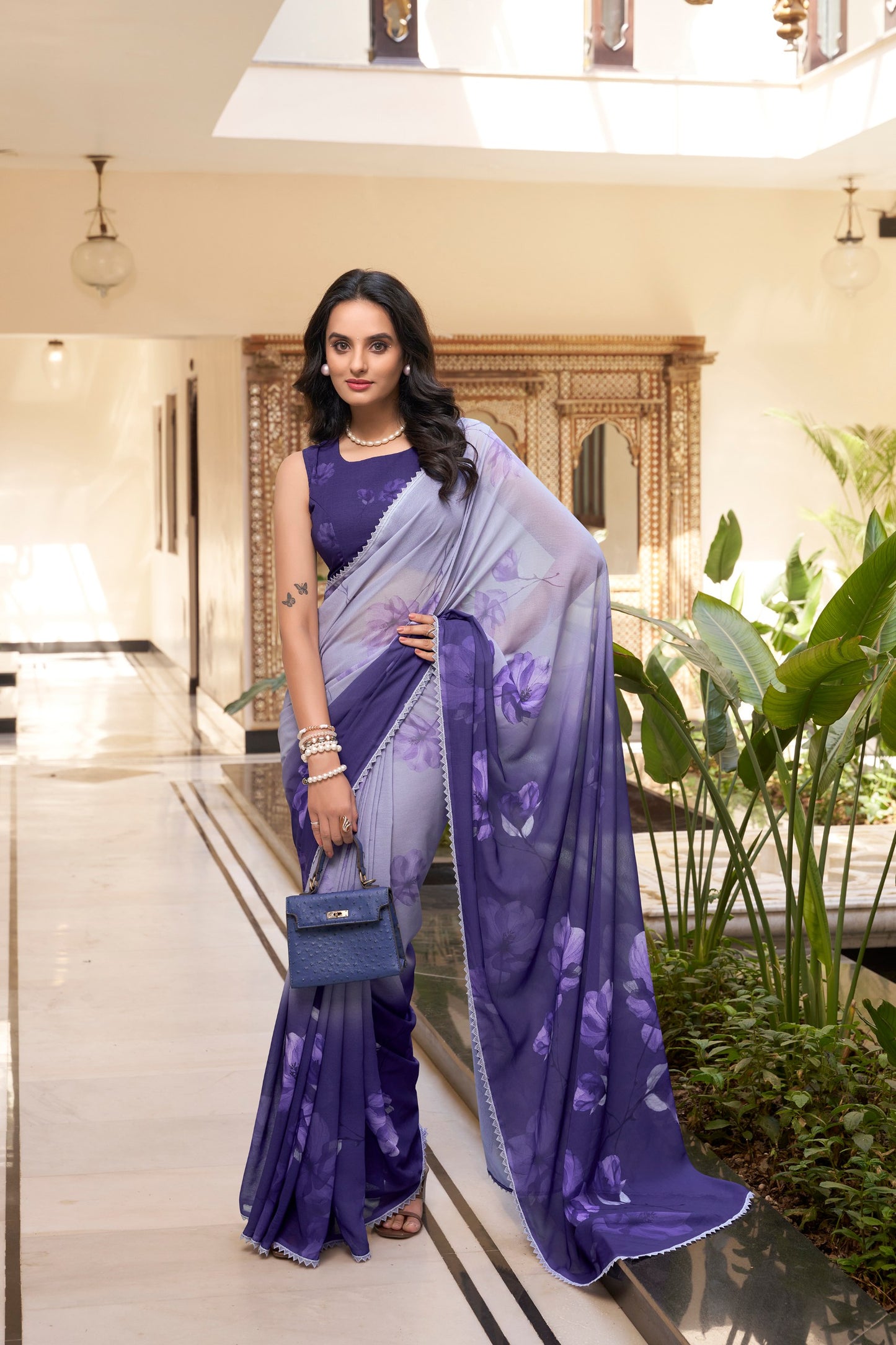 Buy Purple Colour Designer Saree Bengaluru