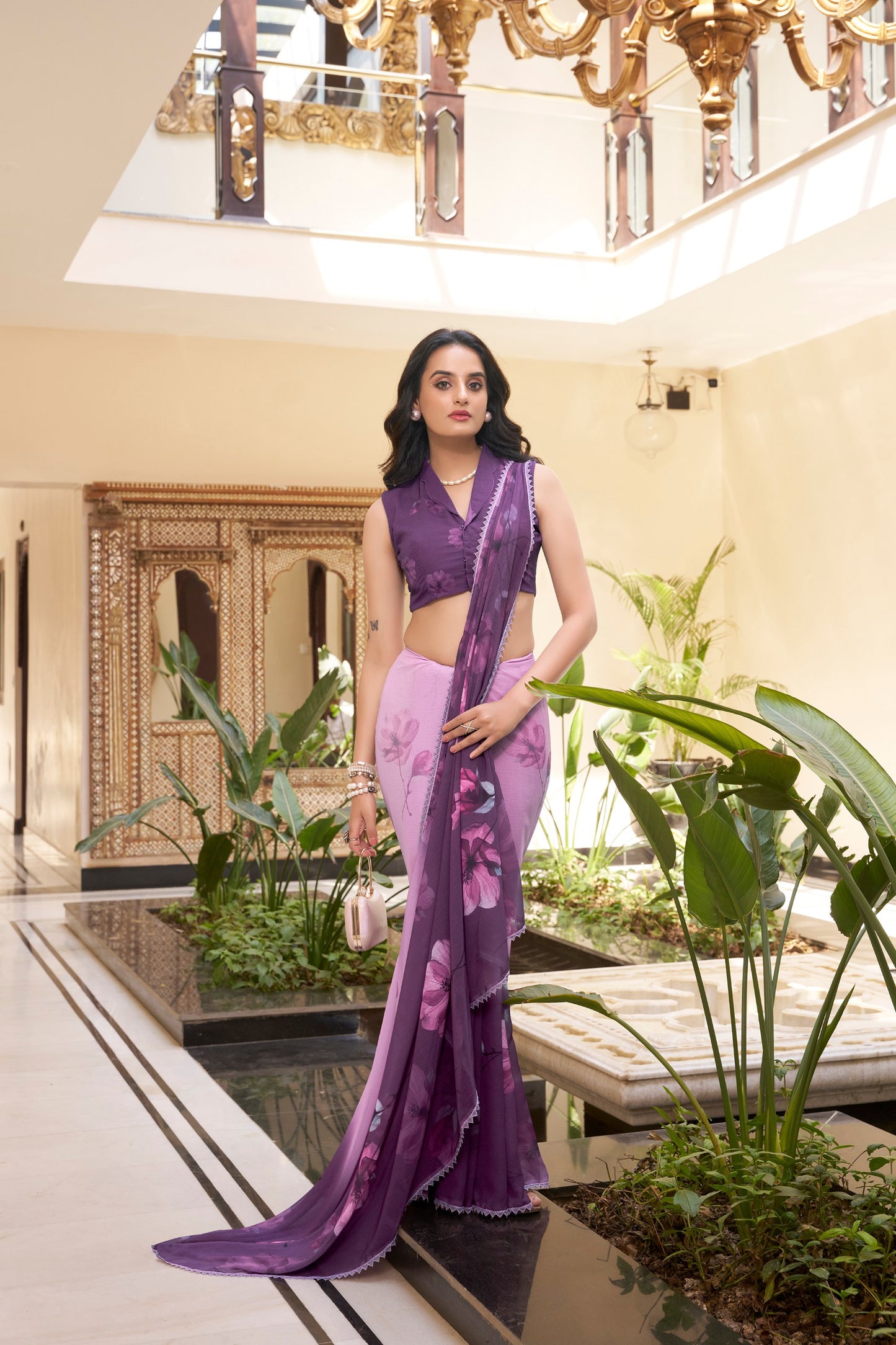 Buy Multi Colour Designer Saree Bengaluru Purple