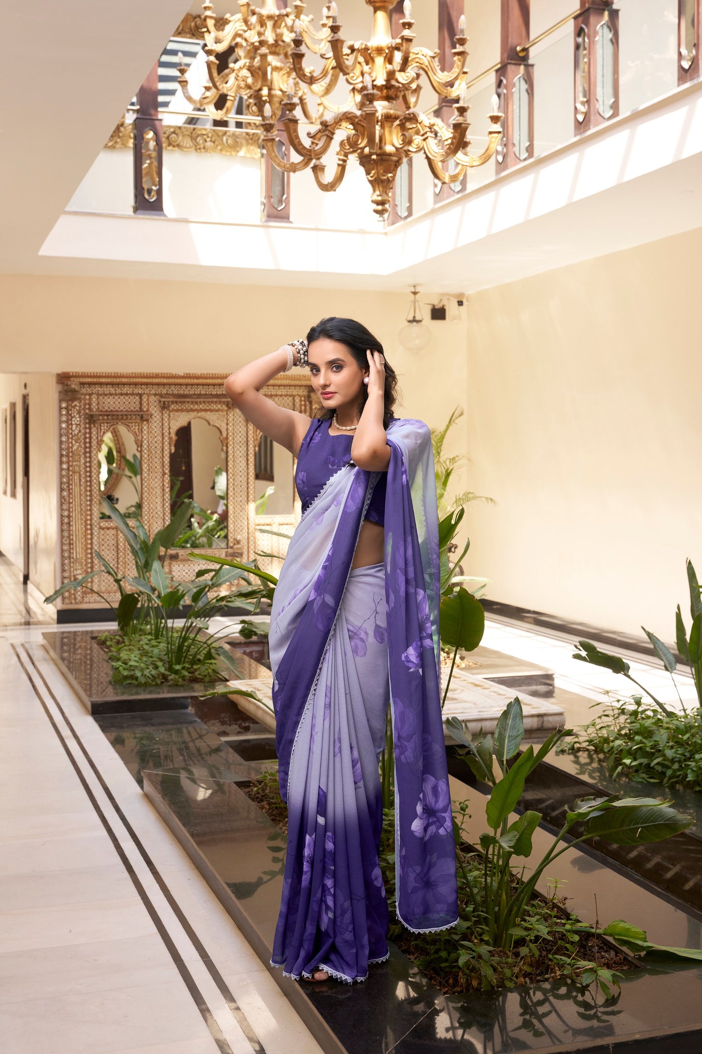 Buy Purple Colour Designer Saree