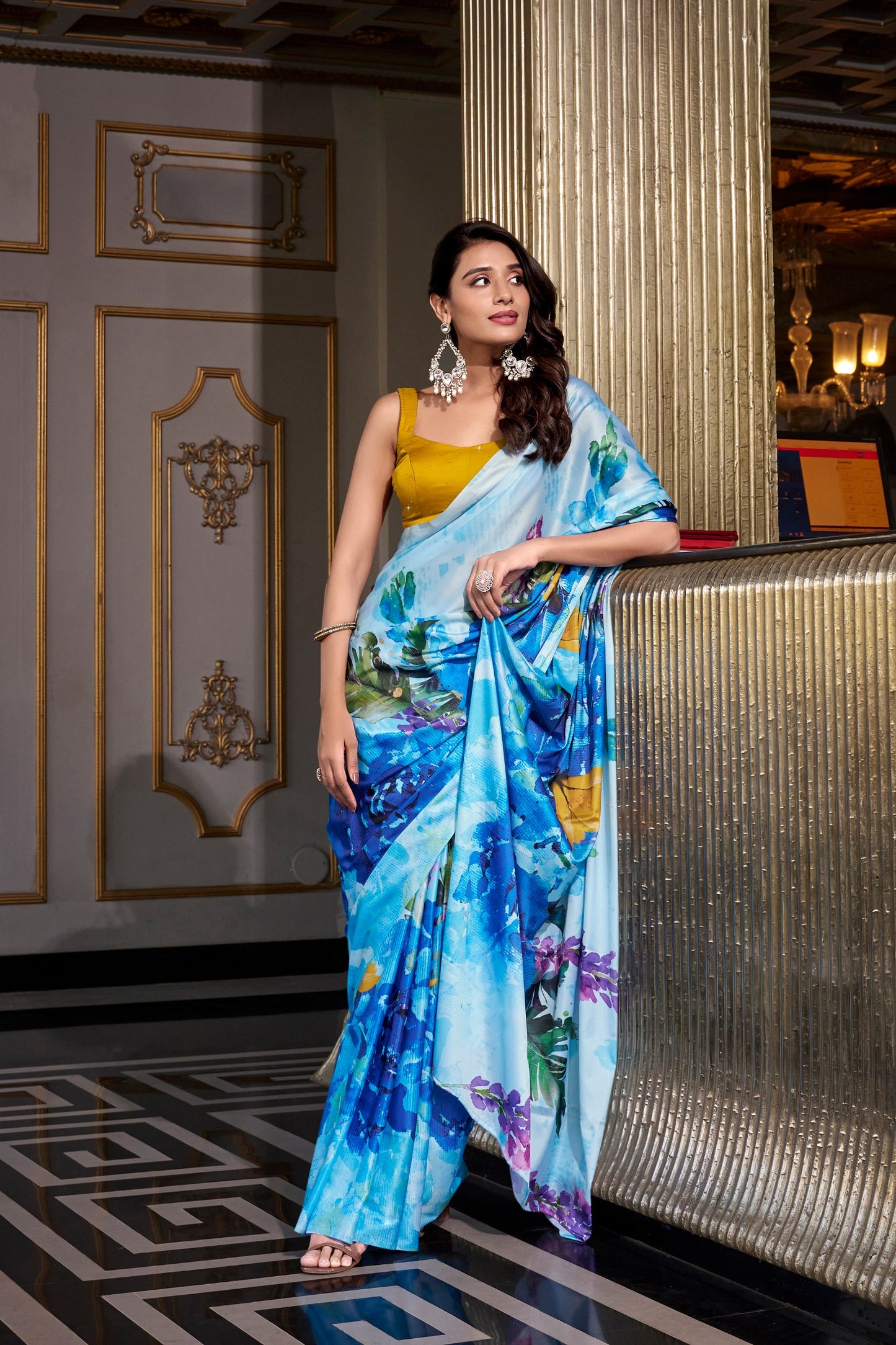 Buy Blue Colour Designer Saree Indore