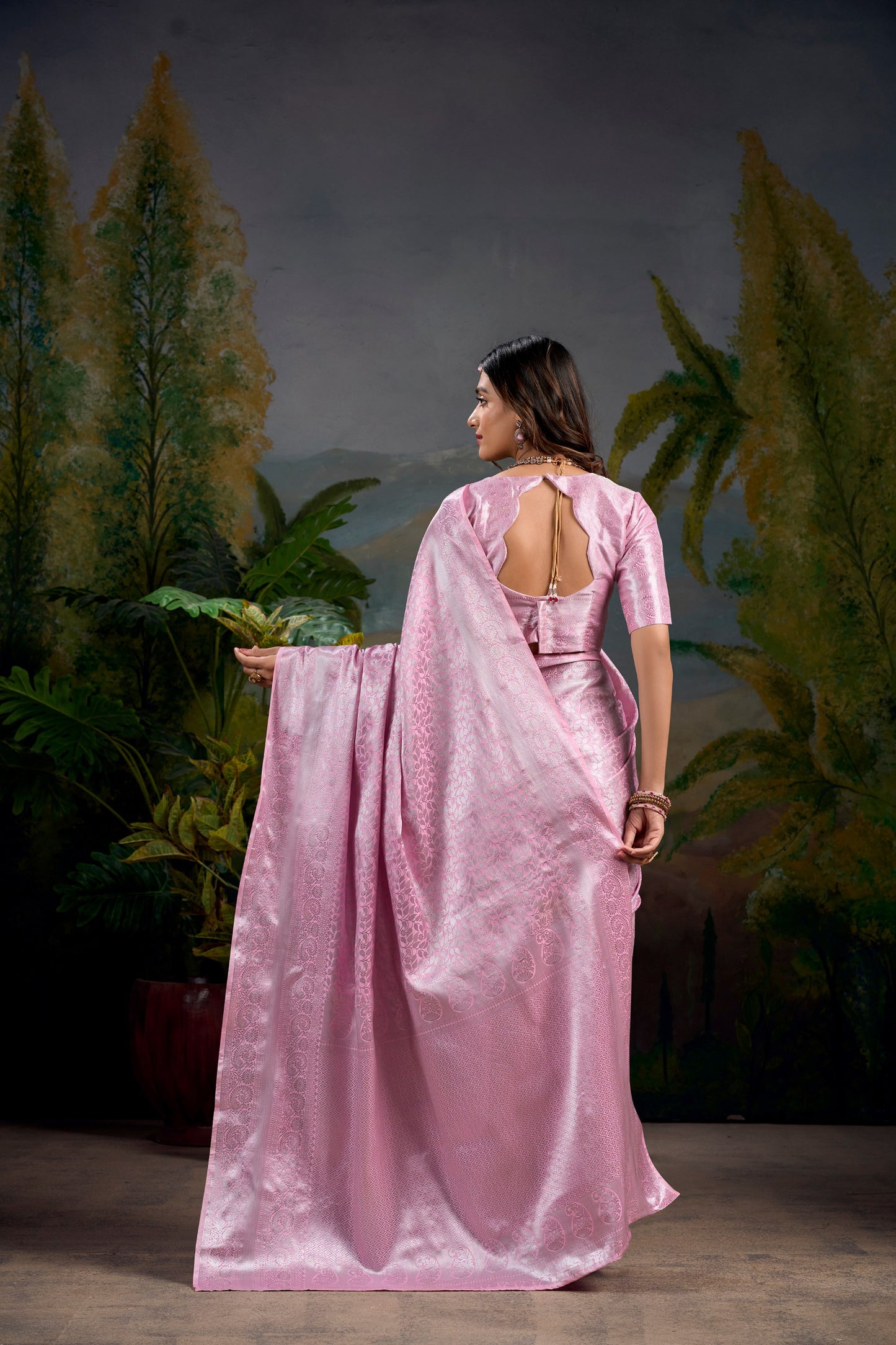 Buy Pink Colour Designer Saree