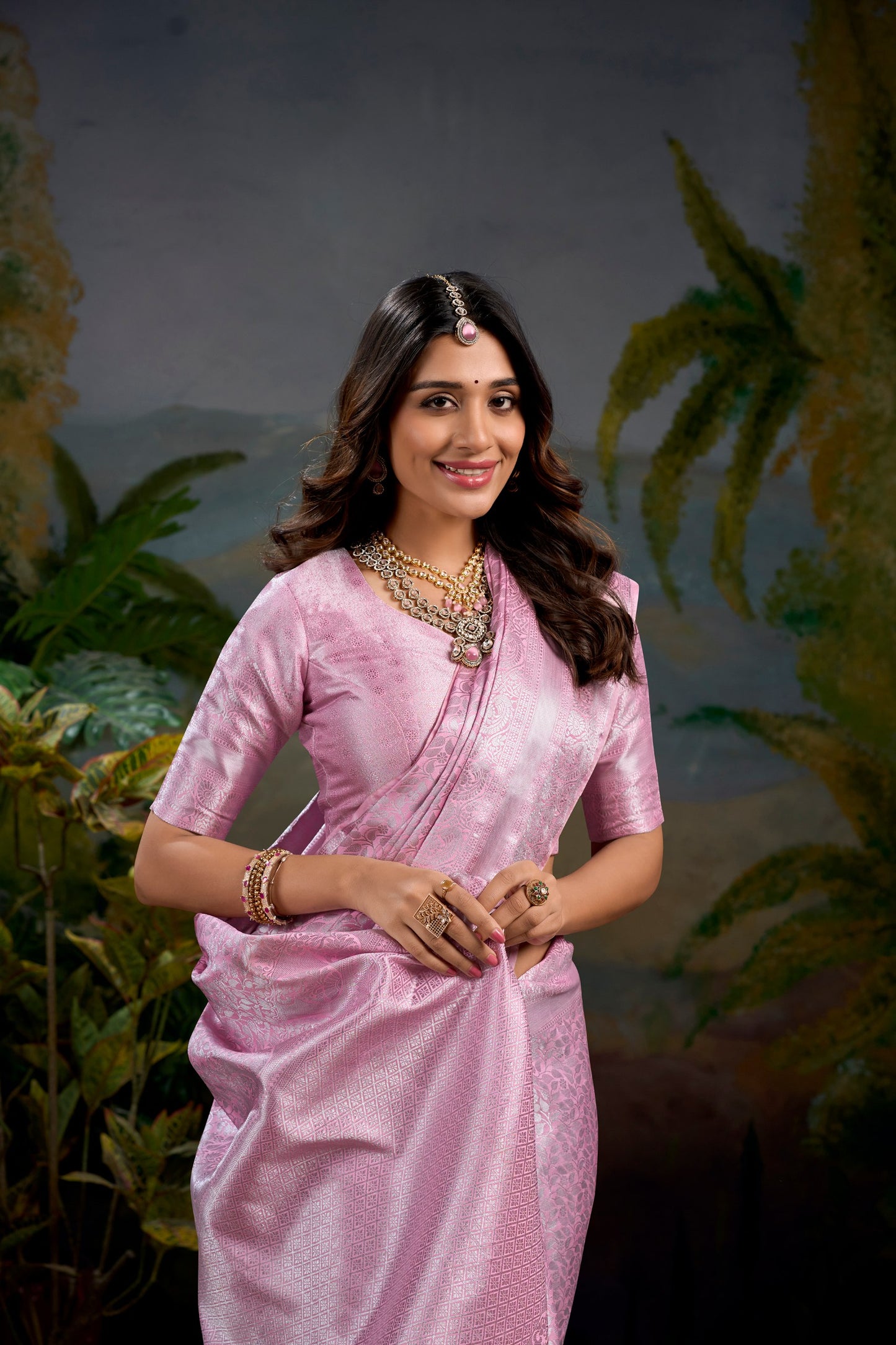 Buy Pink Colour Designer Saree Bengaluru