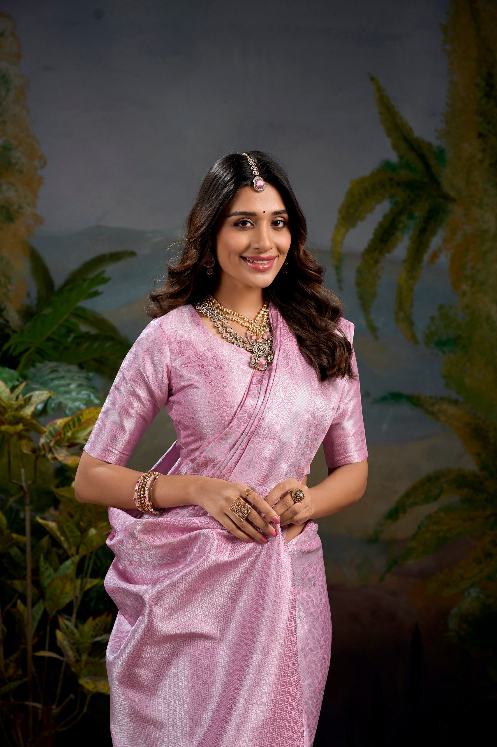 Buy Pink Colour Designer Saree Bengaluru