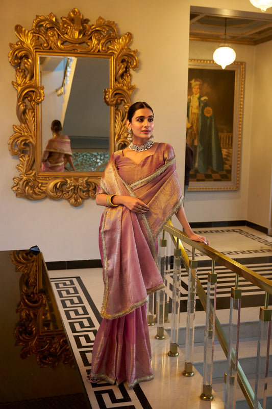Buy Pink Colour Designer Saree