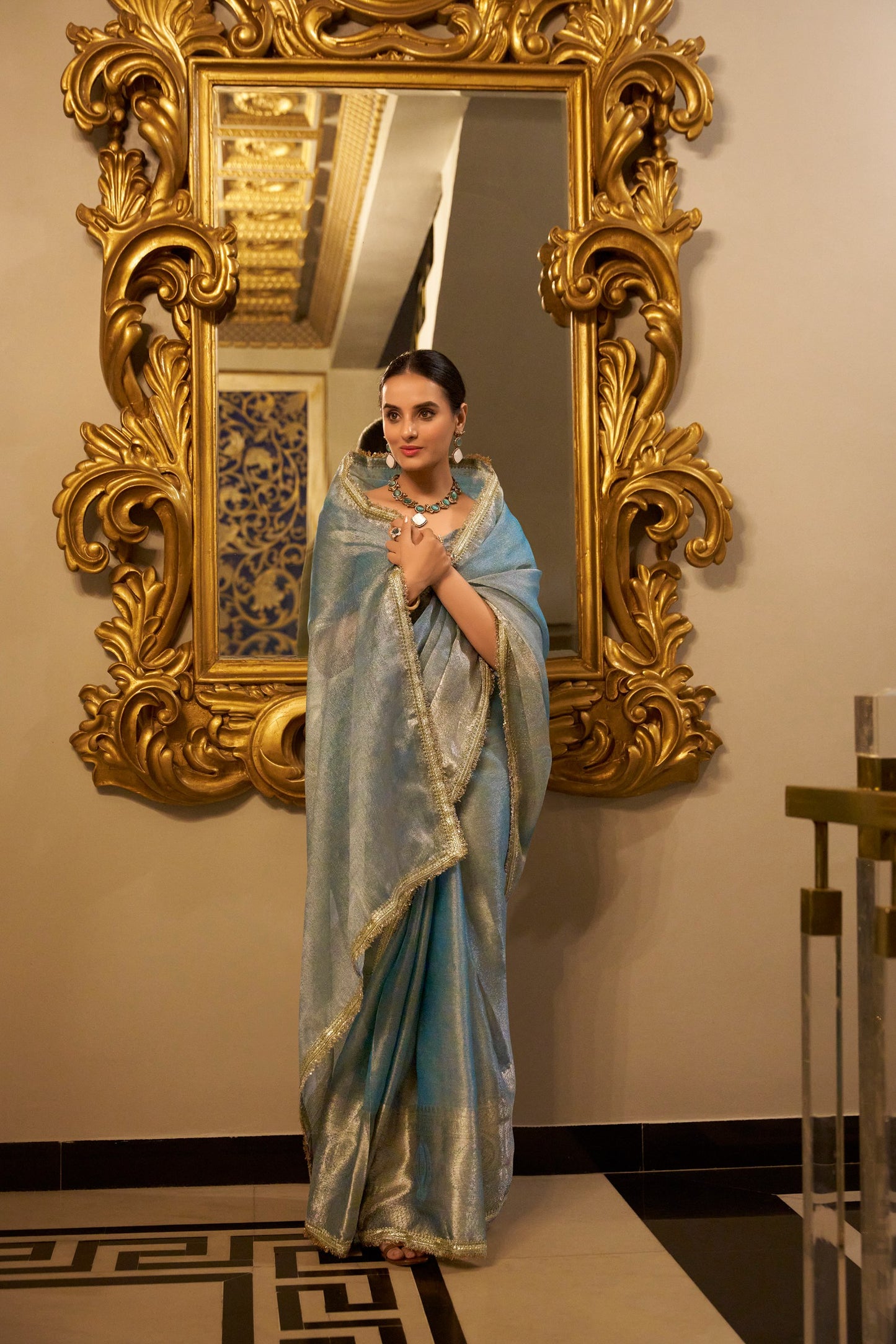 Buy Sky Blue Colour Designer Saree Bengaluru