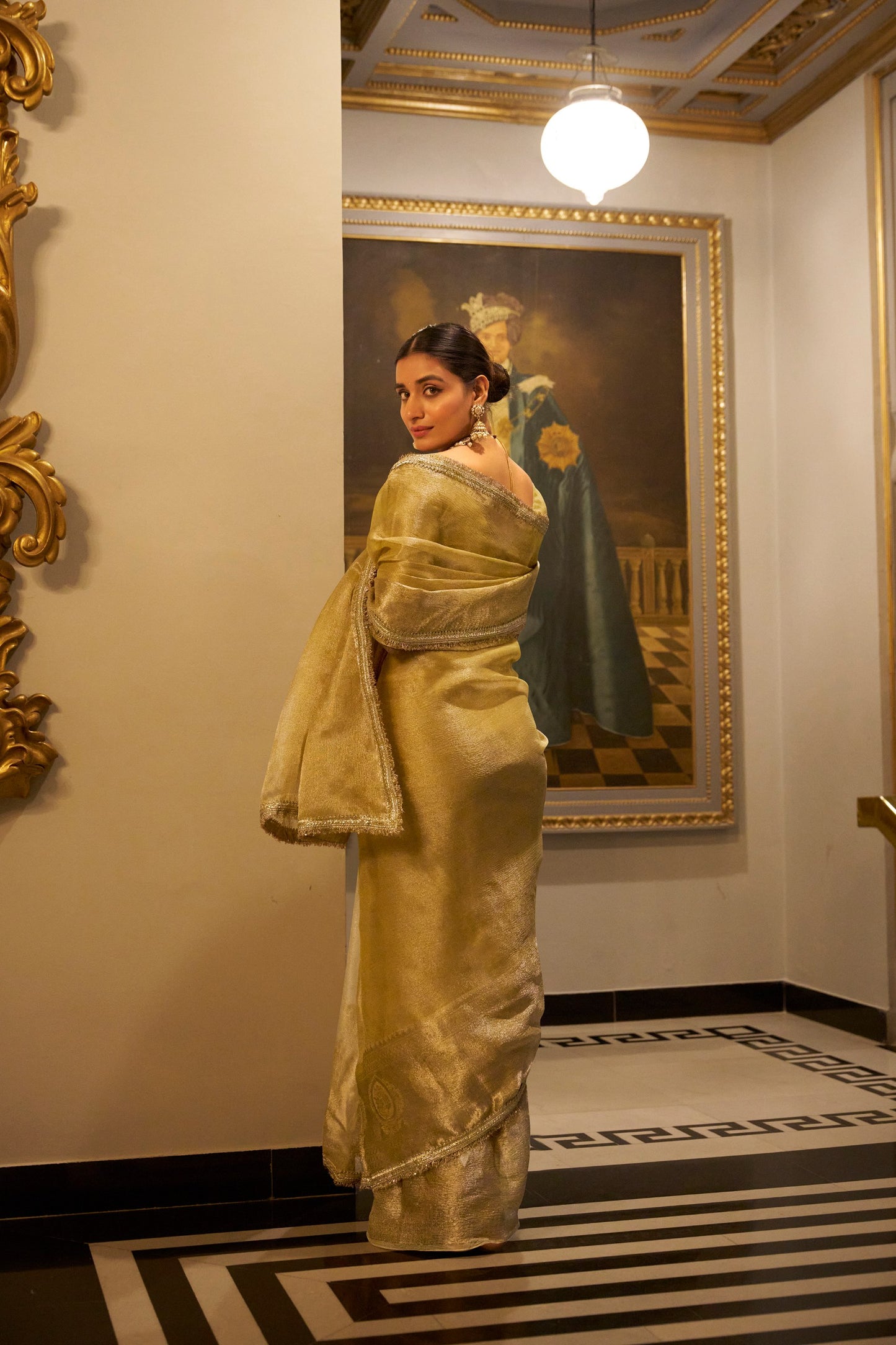 Buy Gold Colour Designer Saree
