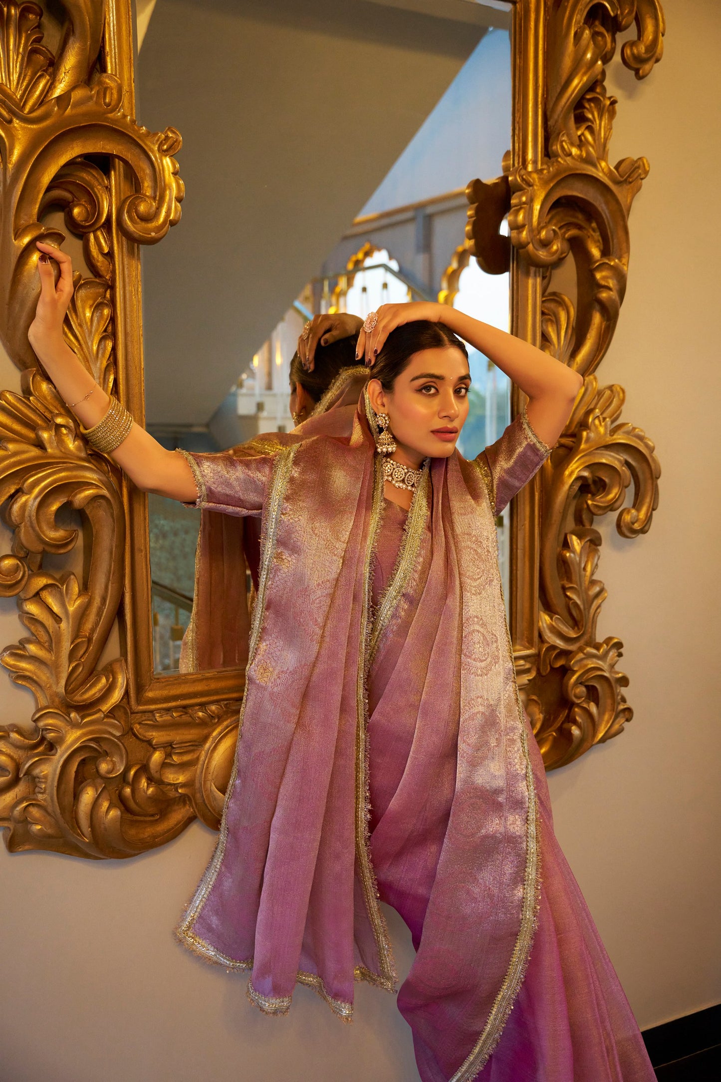 Pink Colour Designer Saree