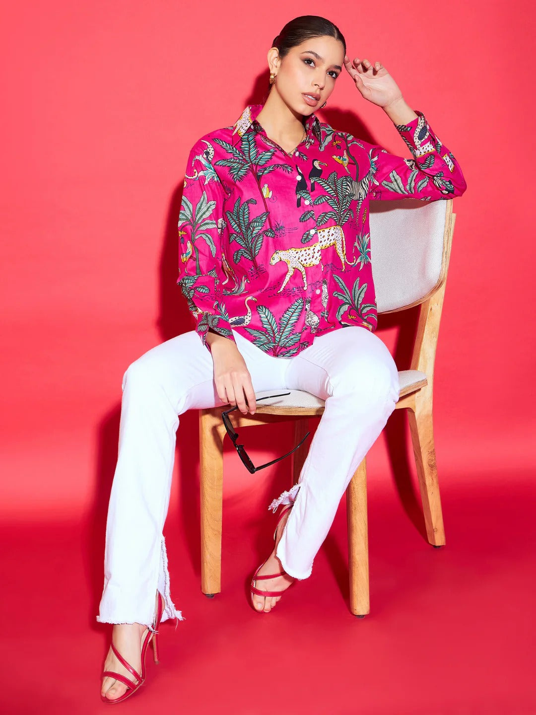 Red Floral Shirt Women Lucknow