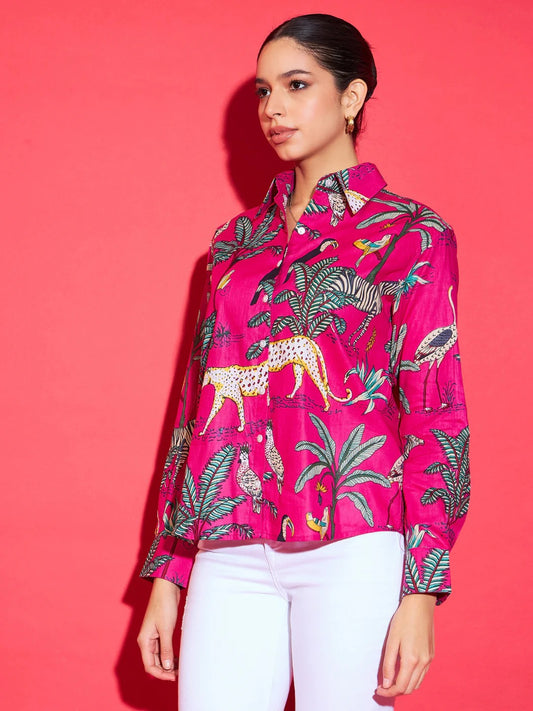 Buy Red Floral Shirt Women