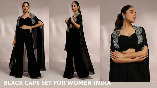Black Cape Set for Women India