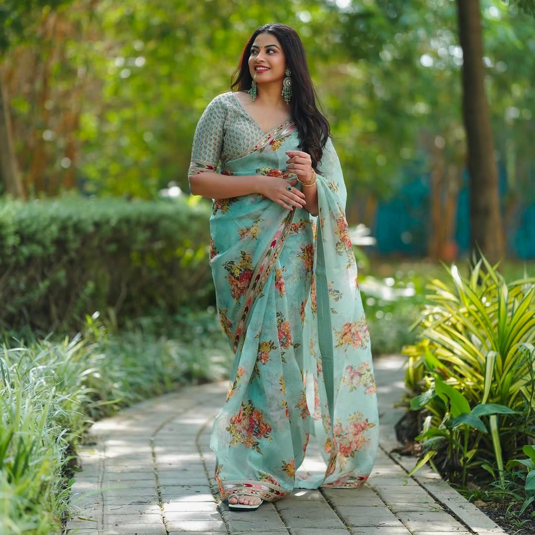 Designer Light Blue Designer Saree Indore