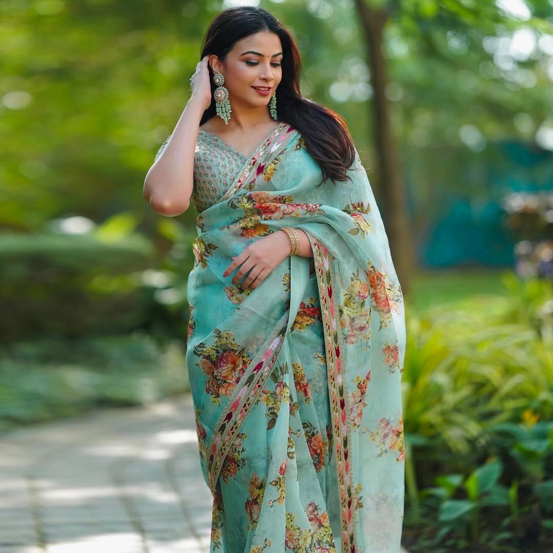 Buy Designer Light Blue Designer Saree Indore