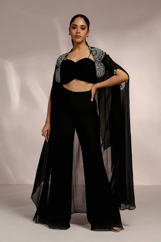 Buy Radiant Black Cape Set India
