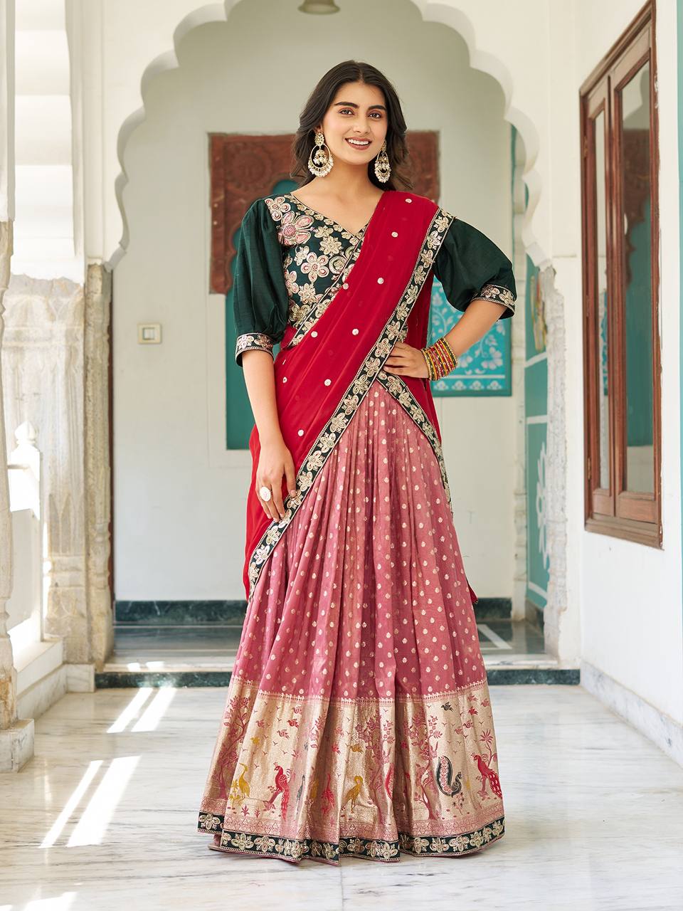 Buy Teal Lehenga 