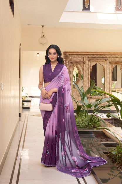 Buy Multi Colour Designer Saree Bengaluru Purple
