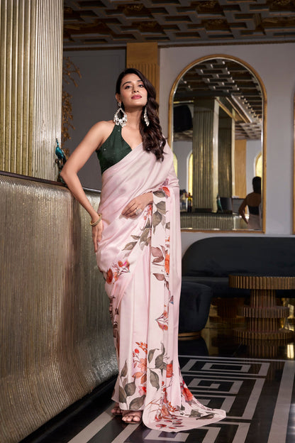 Buy multi colour Designer Saree Bengaluru Baby Pink