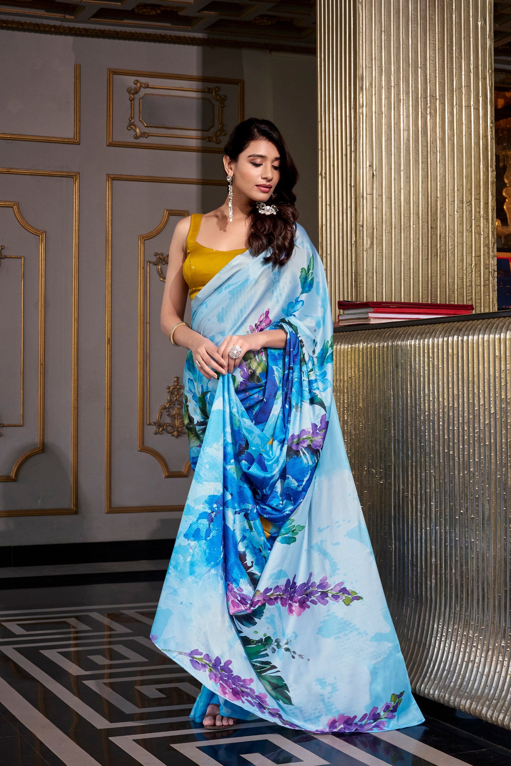 Blue Colour Designer Saree Indore