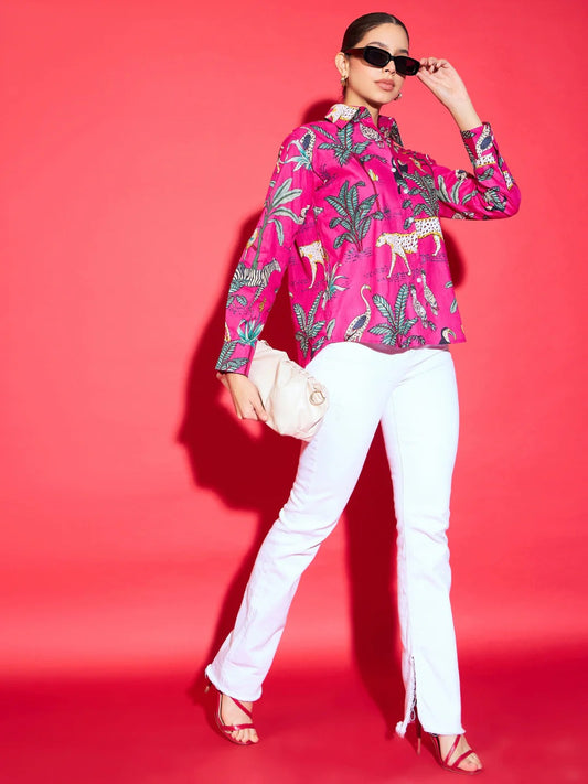 Buy Red Floral Shirt Women Lucknow